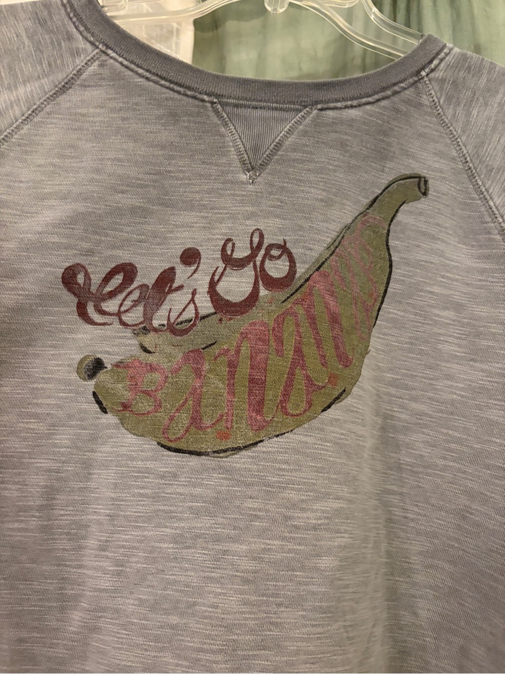 Anthropologie Gray 'Let's Go Bananas” Graphic Sweatshirt - Picture 2 of 5